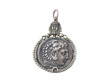 ALEXANDER THE GREAT TETRADRACHM SILVER COIN PENDANT