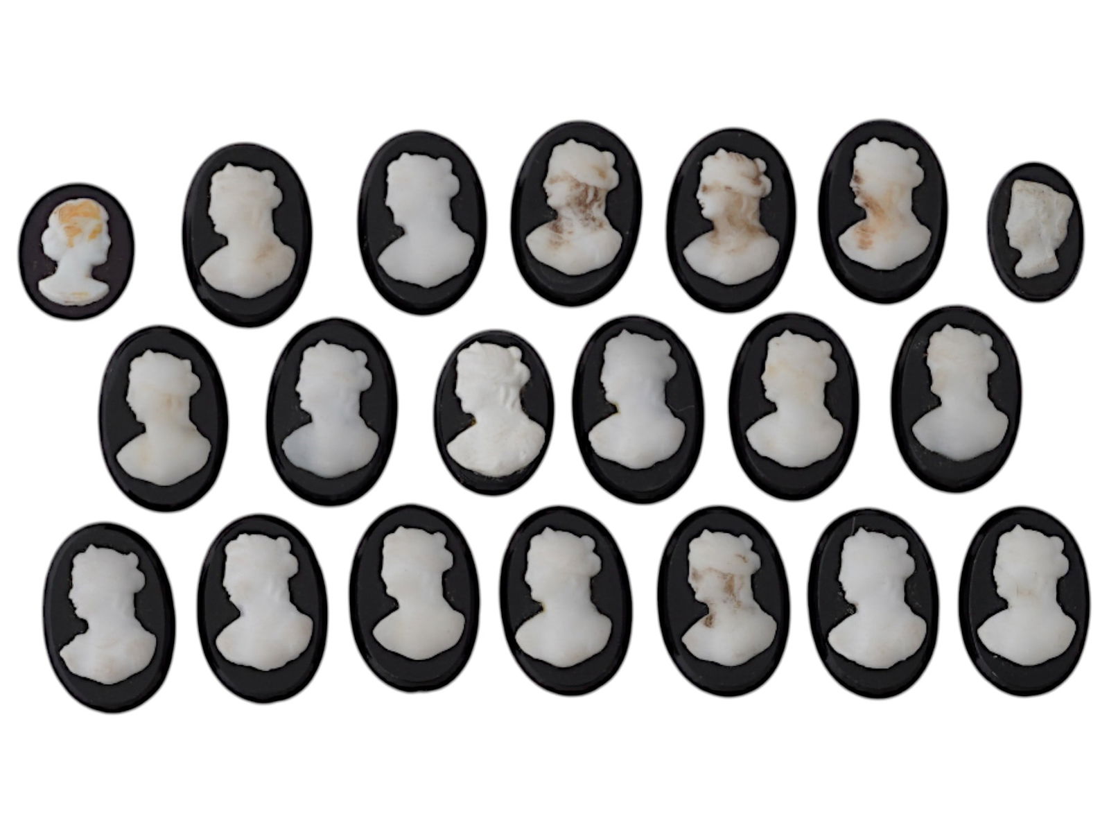 COLLECTION OF FEMALE PORTRAIT ONYX OPAL CAMEOS (1 of 3)
