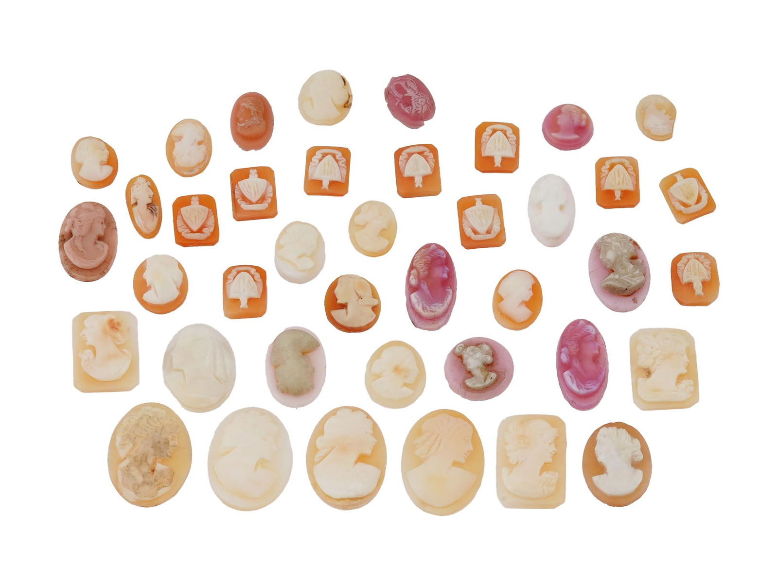 COLLECTION OF PORTRAIT CARVED SHELL CAMEO MEDALLIONS (1 of 3)