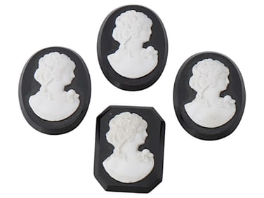 COLLECTION OF FEMALE PORTRAIT ONYX OPAL CAMEOS