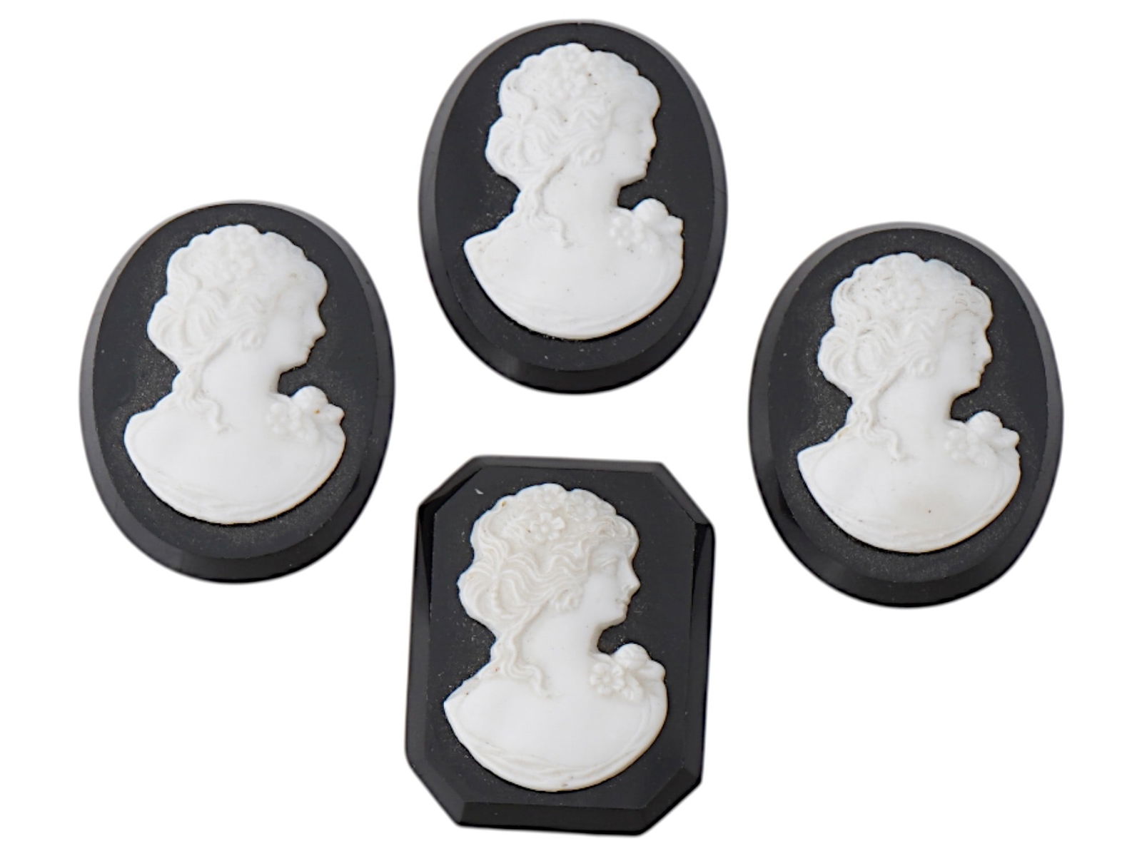 COLLECTION OF FEMALE PORTRAIT ONYX OPAL CAMEOS (1 of 3)
