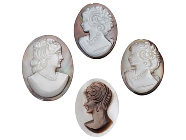 COLLECTION OF PORTRAIT CARVED SHELL CAMEO MEDALLIONS