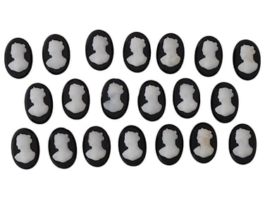 COLLECTION OF FEMALE PORTRAIT ONYX SHELL CAMEOS