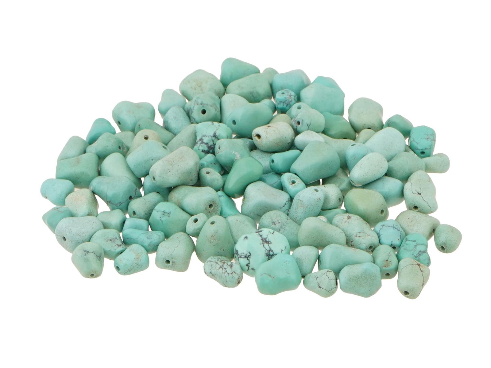 LOT OF TURQUOISE BEADS OF ASSORTED SHAPES FOR NECKLACE (1 of 4)