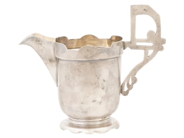 RUSSIAN 84 SILVER MILK CREAMER WITH ORNATE DESIGN