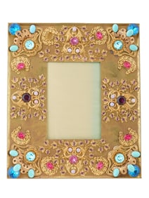 RELIEF DESIGN GILDED BRASS PICTURE FRAME MARKED