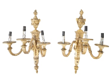 ANTIQUE LATE 19TH C FRENCH BRONZE WALL SCONCES