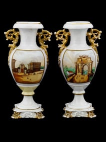 RUSSIAN PORCELAIN VASES AFTER KORNILOV BROTHERS