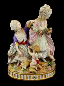 ANTIQUE GERMAN MEISSEN PORCELAIN BROKEN EGGS GROUP