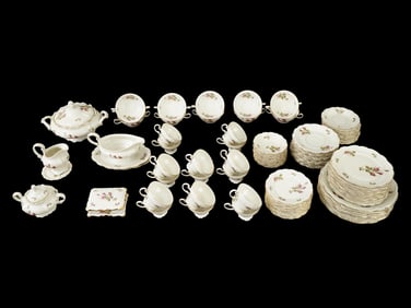 GERMAN ROSENTHAL ROSE POMPADOUR PORCELAIN DINNER SET