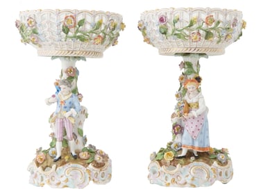 ANTIQUE GERMAN PORCELAIN CENTERPIECES BY CARL THIEME