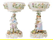 ANTIQUE GERMAN PORCELAIN CENTERPIECES BY CARL THIEME
