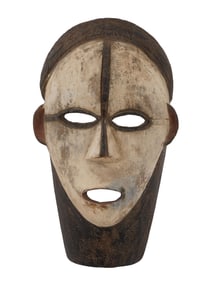 CENTRAL AFRICAN CONGO TABWA CARVED WOODEN MASK