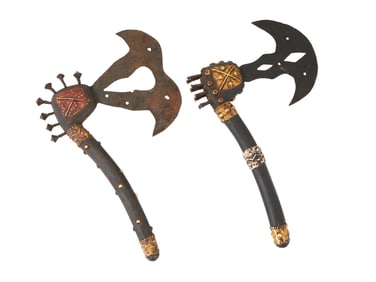 CENTRAL AFRICAN CONGO TRIBAL ART KOTA AXE METAL WEAPONS
