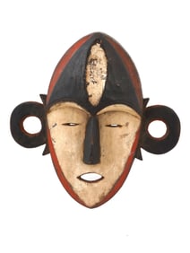 CENTRAL AFRICAN CONGO BOA TRIBE CARVED WOODEN MASK
