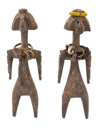 CENTRAL AFRICAN CHAD CARVED WOODEN FETISH FIGURINES