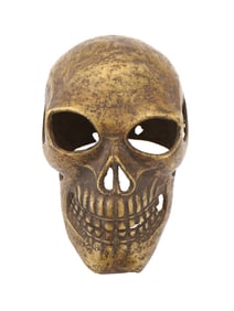 WEST AFRICAN BRONZE SKULL FETISH SCULPTURE