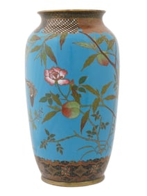 ANTIQUE JAPANESE MEIJI ERA CLOISONNE ENAMEL VASE