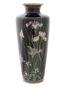 ANTIQUE MEIJI ERA JAPANESE CLOISONNE ENAMEL VASE