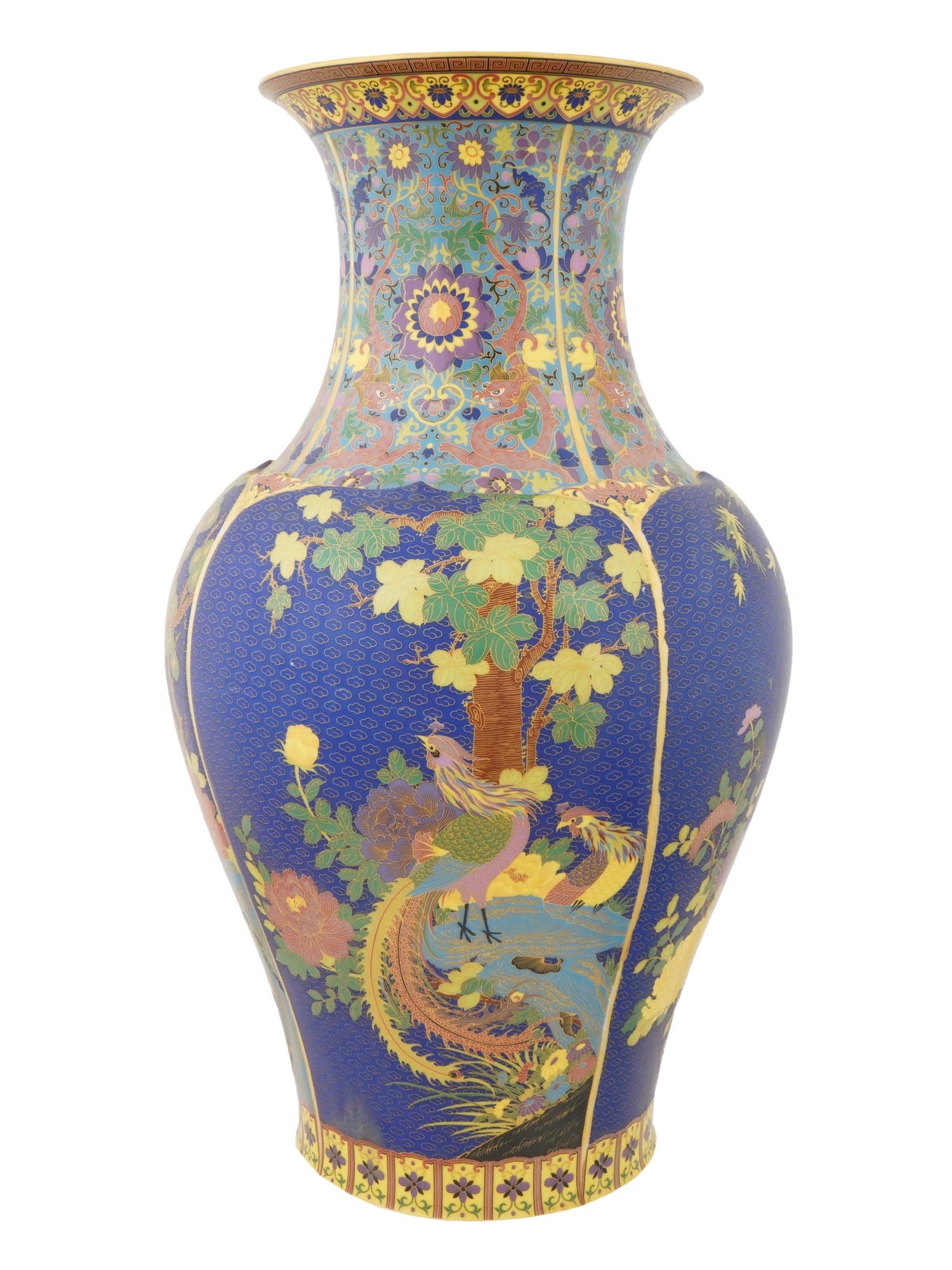 ANTIQUE CHINESE CLOISONNE ENAMEL PORCELAIN VASE (1 of 6)