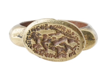 ANCIENT ROMAN BRONZE SIGNET RING 200 AD