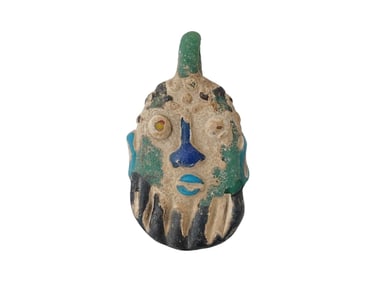 ANCIENT PHOENICIAN FUSED GLASS FACE PENDANT 500 BC