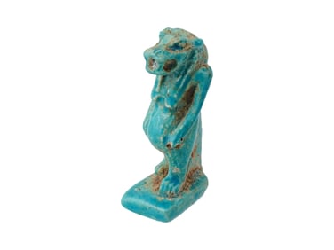 ANCIENT EGYPTIAN GLAZED FAIENCE AMULET OF TAWERET