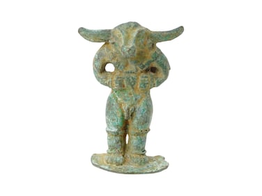 ANCIENT MESOPOTAMIAN BRONZE DEITY FIGURINE 1200 BC