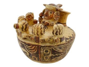 ANCIENT PERUVIAN CERAMIC RITUAL VESSEL FROM RECUAY