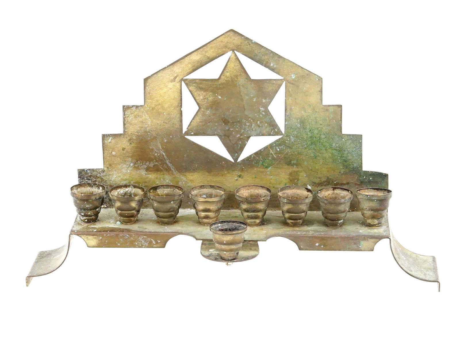 ANTIQUE GERMAN JUDAICA BRONZE HANUKKAH LAMP (1 of 6)