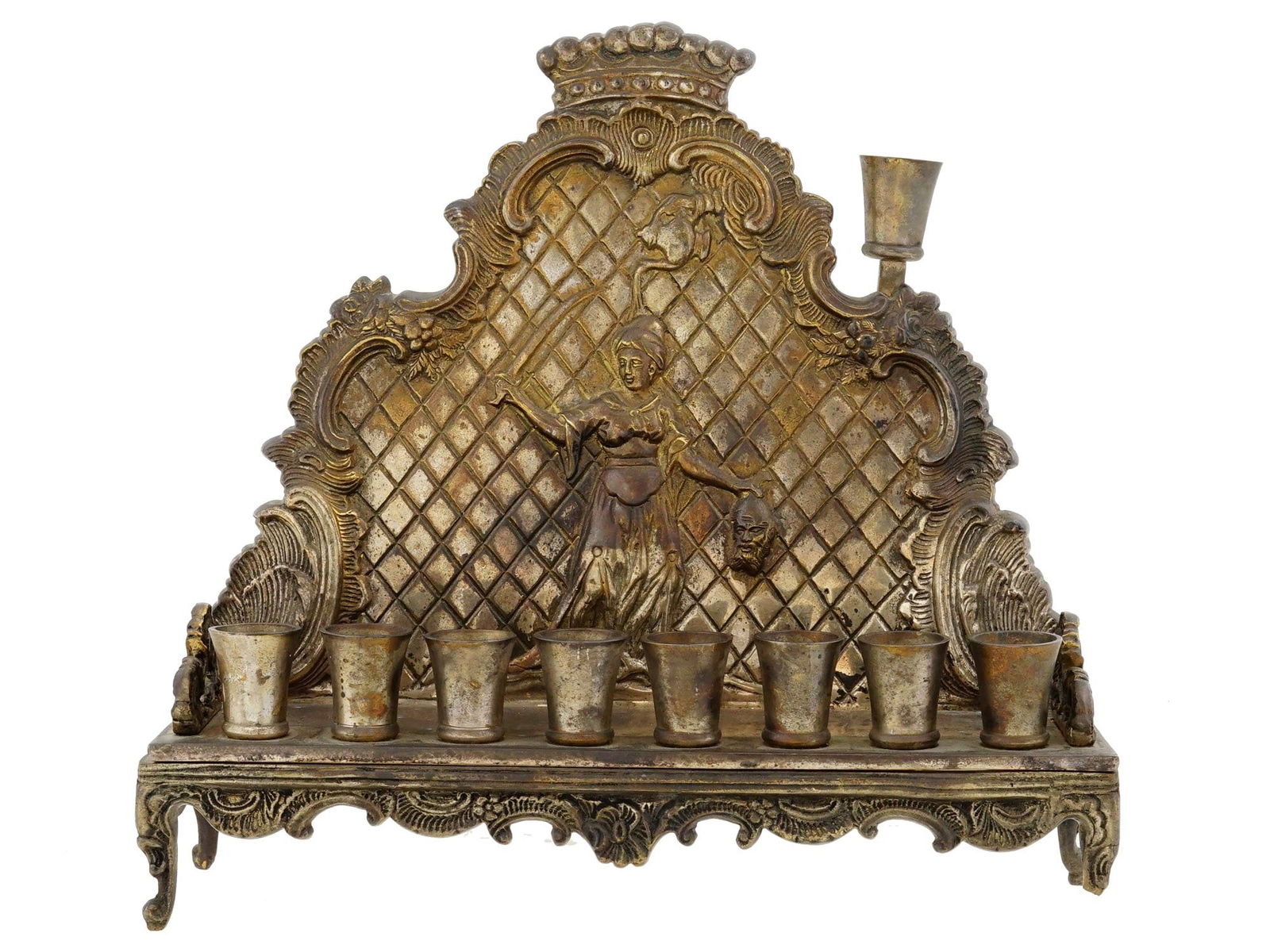 VINTAGE JEWISH MUSEUM BRONZE HANUKKAH MENORAH JUDITH (1 of 6)