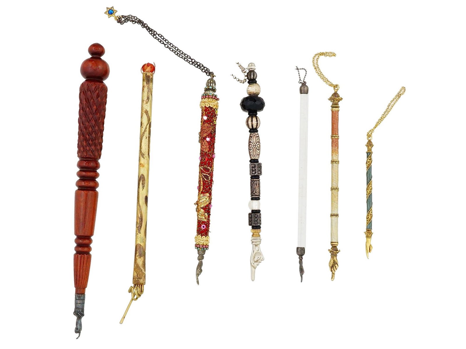 LOT OF VINTAGE SEVEN JUDAICA ISRAELI TORAH POINTERS (1 of 6)