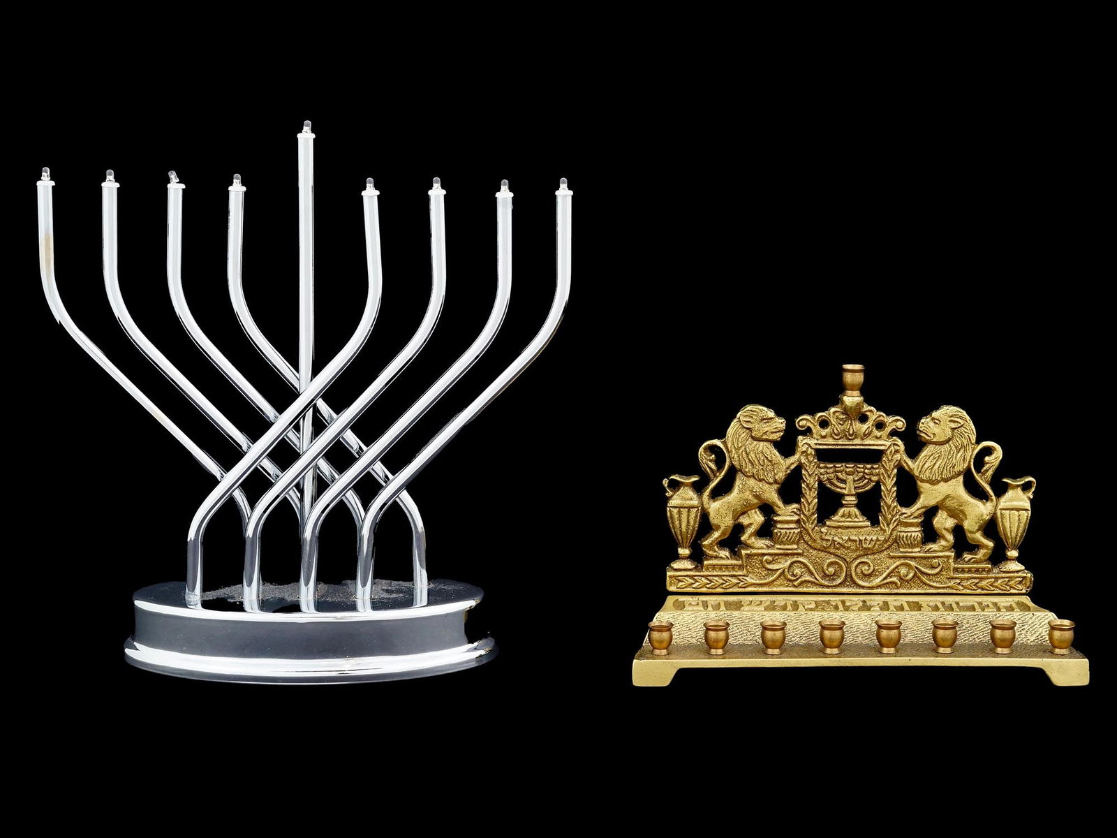 MODERN 20TH C JUDAICA ISRAELI HANUKKAH MENORAHS (1 of 7)
