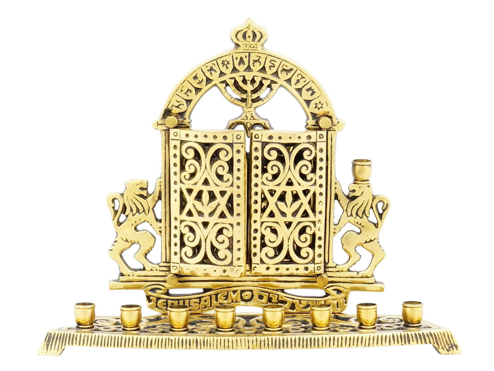 ISRAELI 10 COMMANDMENTS TORAH HANUKKAH MENORAH LAMP (1 of 8)