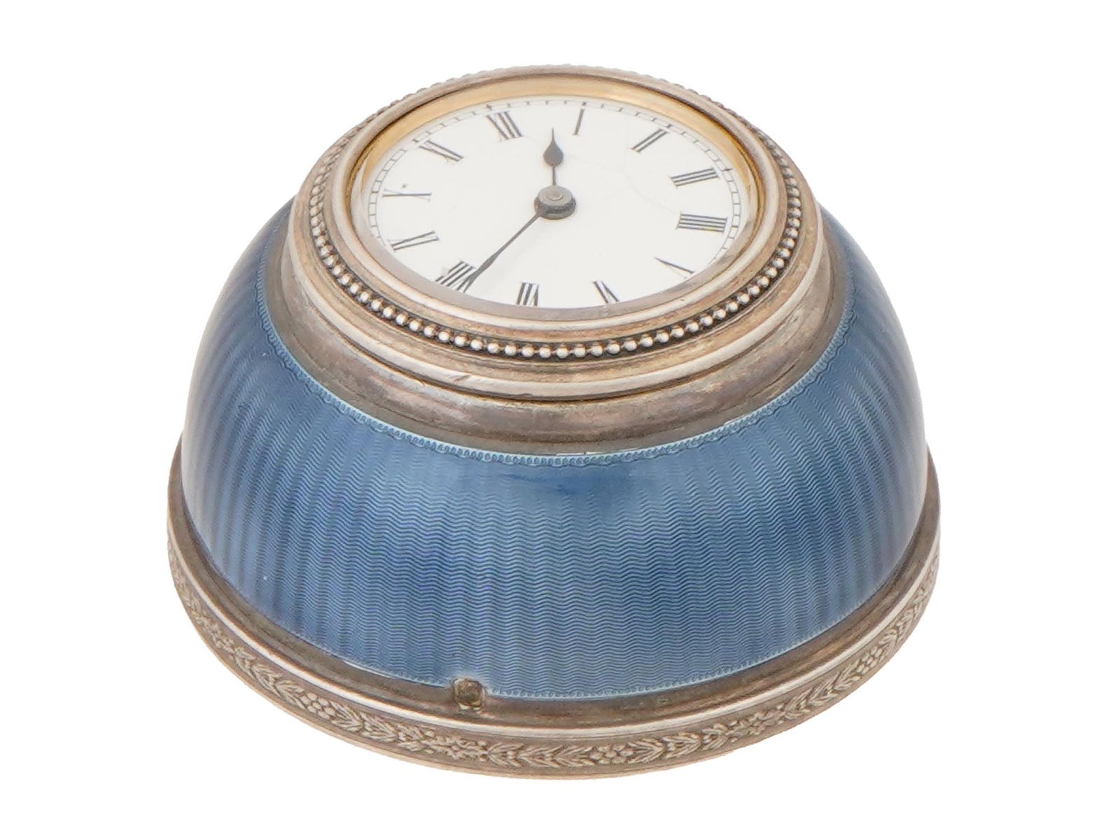 ANTIQUE FRENCH GUILLOCHE ENAMEL TABLE CLOCK (1 of 8)