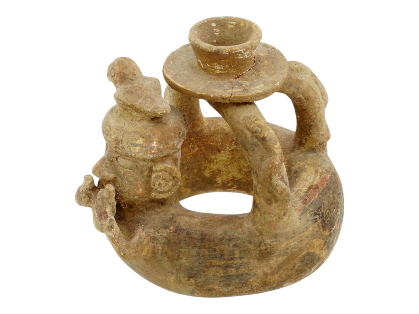 ANCIENT PRE COLUMBIAN MOCHE CULTURE CLAY VESSEL (1 of 9)