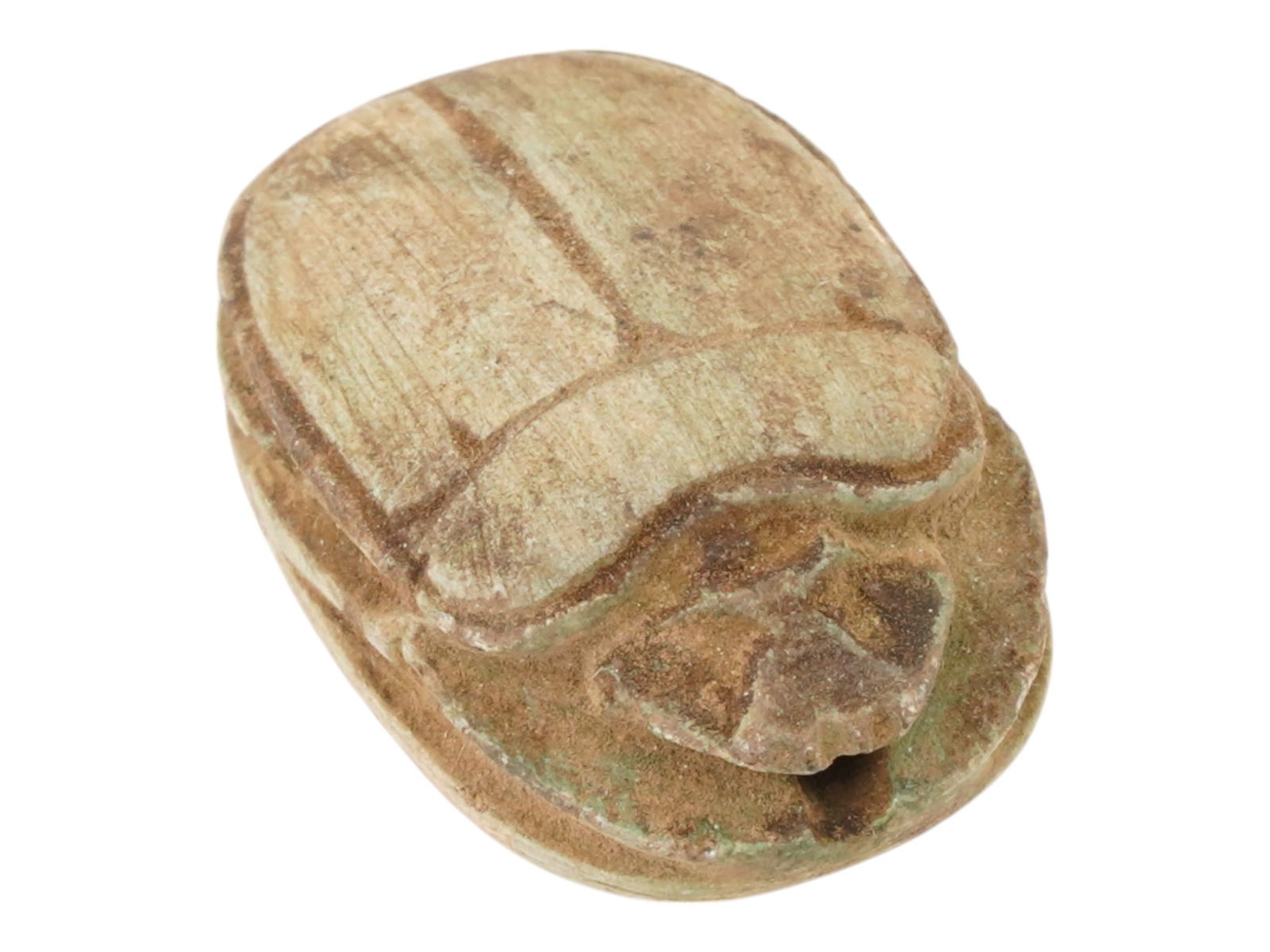 ANCIENT EGYPTIAN PTOLEMAIC CARVED LIMESTONE SCARAB (1 of 7)