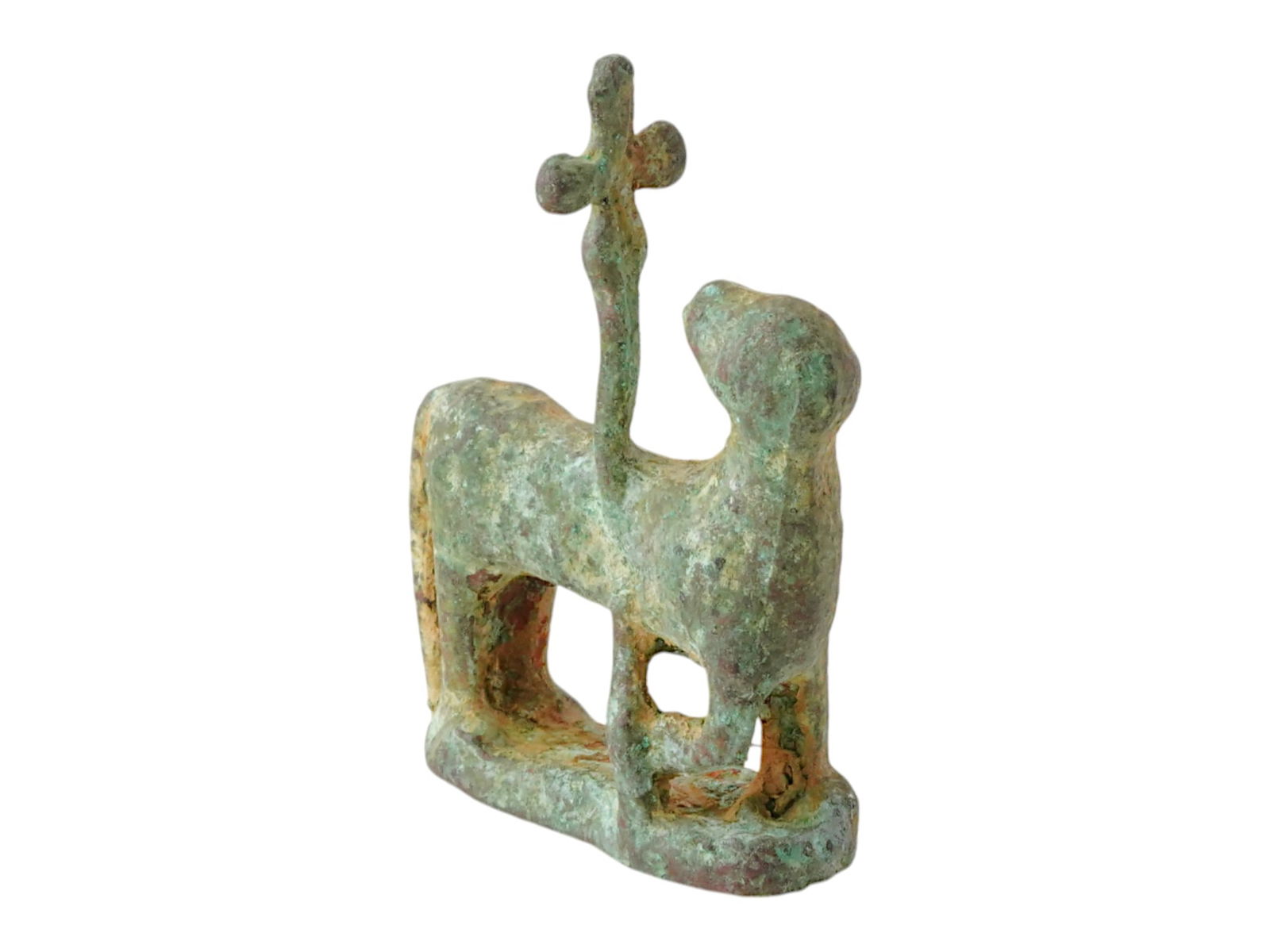 ANCIENT BYZANTINE BRONZE FIGURINE OF A LAMB AGNUS DEI (1 of 7)