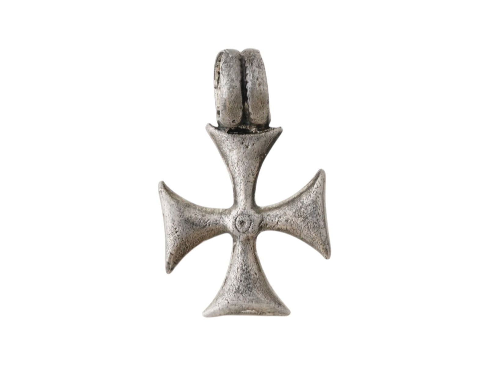 ANCIENT EGYPTIAN COPTIC ERA SILVER CROSS ARTIFACT (1 of 5)