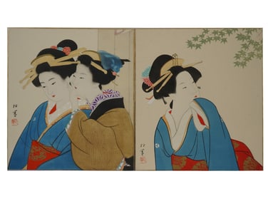 JAPANESE MEIJI WOOD BLOCK PRINTS BY UEMURA SHOEN