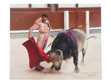 MANEL ORTEGA AVILA SPANISH CORRIDA OIL PAINTING