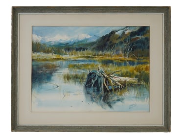 AMERICAN WATERCOLOR PAINTING BY CARLTON PLUMMER