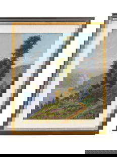 MID CENTURY OIL PAINTING LANDSCAPE SIGNED AND FRAMED: A mid-century oil painting on board depicting a landscape, signed lower left. Presented framed. Mid Century Landscape Paintings And Art Collectibles. THIS LOT QUALIFIES FOR A 30-DAY UNCONDITION