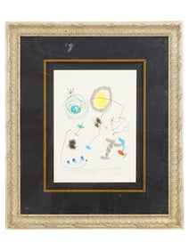 SPANISH MIXED MEDIA PAINTING SIGNED JOAN MIRO