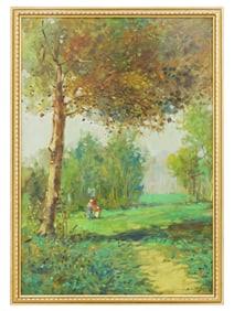 IMPRESSIONIST OIL LANDSCAPE PAINTING BY LEDNELL