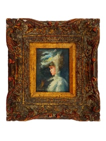 ANTIQUE OIL PORTRAIT PAINTING RAMON H. PARIS 1905