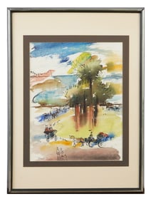 ATTR TO RAOUL DUFY FRENCH NICE WATERCOLOR PAINTING