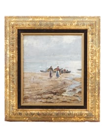 SEASCAPE SCENE OIL PAINTING SIGNED EUGENE BOUDIN