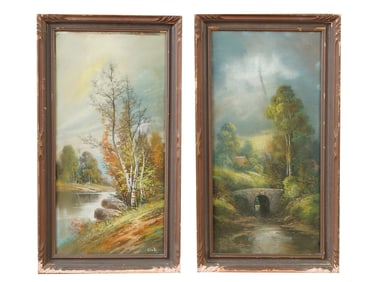 VINTAGE LANDSCAPE PASTEL PAINTINGS SIGNED