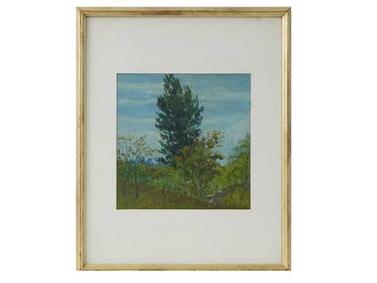 AMERICAN LANDSCAPE PAINTING BY XAVIER J. BARILE: Xavier J. Barile, American, 1891 to 1981, an oil painting on board depicting a natural landscape. Framed. Xavier J. Barile was a versatile American artist born in Tufo, Italy. Barile was known for his